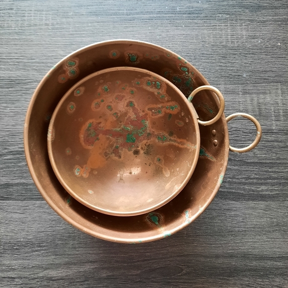 Unbranded Other - Vintage Copper Bowls Rounded Bottom & Rolled Top Edge - Set of 2